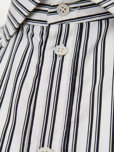 Shop Dolce & Gabbana Elegant Monochrome Striped Button-up Men's Shirt In White