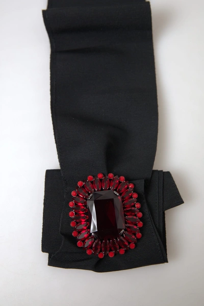 Shop Dolce & Gabbana Exquisite Embellished Black Women's Belt