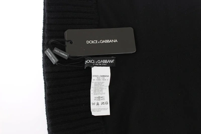 Shop Dolce & Gabbana Black Knitted Sequin Hood Scarf Women's Hat