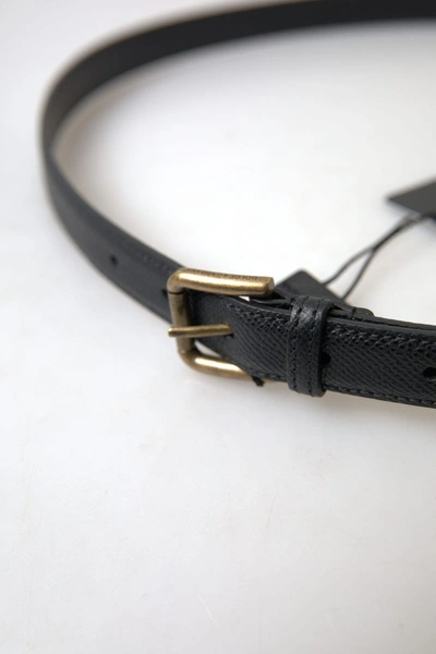 Shop Dolce & Gabbana Elegant Black Italian Leather Men's Belt