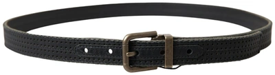 Shop Dolce & Gabbana Elegant Black Leather-cotton Blend Men's Belt