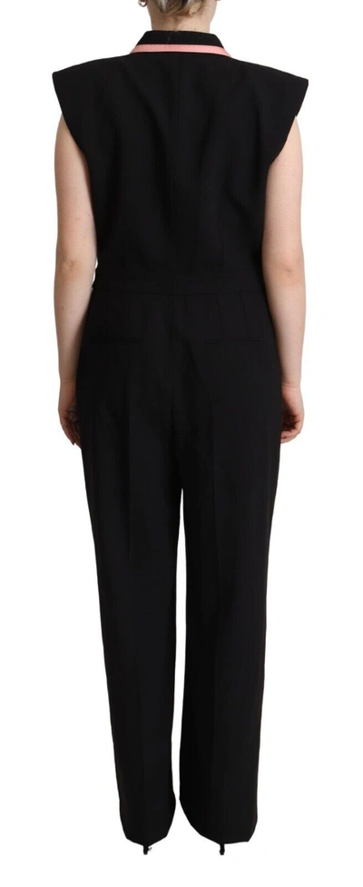 Dolce & Gabbana Black Wool Blend Sleeveless Jumpsuit Dress In Black