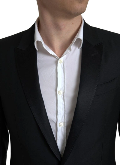 Shop Dolce & Gabbana Exquisite Slim Fit Wool-blend Men's Blazer In Black