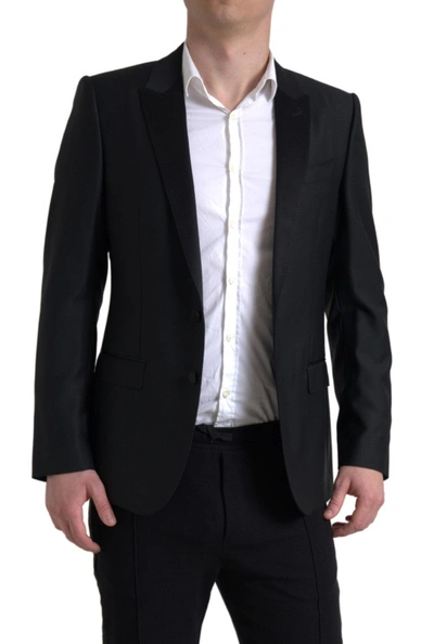 Shop Dolce & Gabbana Exquisite Slim Fit Wool-blend Men's Blazer In Black