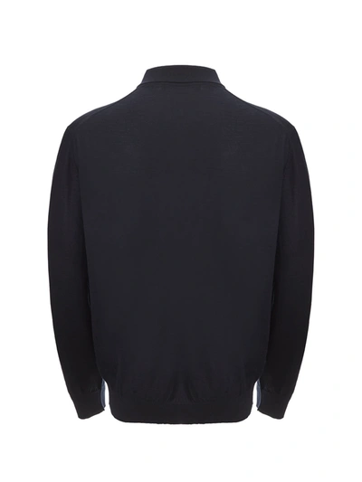 Shop Dolce & Gabbana Blu Cashmere Polo Men's Sweater In Blue