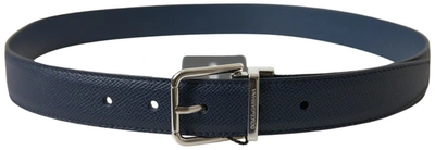 Shop Dolce & Gabbana Aquamarine Blue Leather Men's Belt