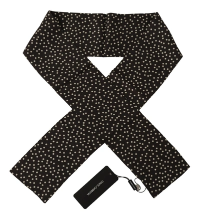 Dolce & Gabbana Brown Polka Dot Men Scarf Neck Wrap Shawl Scarf In Brown