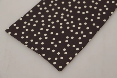 Dolce & Gabbana Brown Polka Dot Men Scarf Neck Wrap Shawl Scarf In Brown