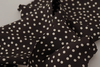 Dolce & Gabbana Brown Polka Dot Men Scarf Neck Wrap Shawl Scarf In Brown