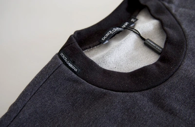Shop Dolce & Gabbana Elegant Dark Gray Crew Neck Women's Sweater