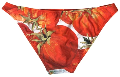 Shop Dolce & Gabbana Chic Pumpkin Print Bikini Women's Bottoms In Orange