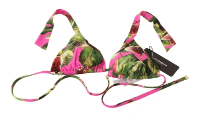 Shop Dolce & Gabbana Chic Floral Bikini Women's Top In Pink