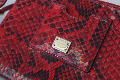 Shop Dolce & Gabbana Red Leather Ayers Clutch Purse Wristlet Women's Hand