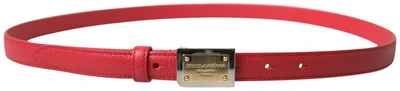 Shop Dolce & Gabbana Elegant Red Leather Designer Women's Belt