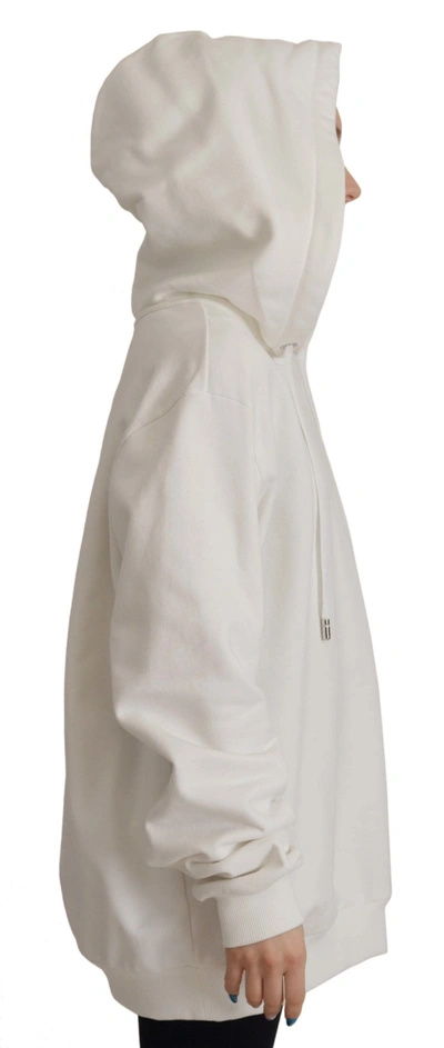 Dolce & Gabbana White Hoodie Pullover Embroidered Sweater In White
