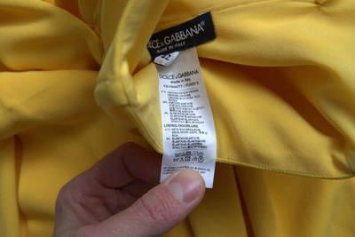 Shop Dolce & Gabbana Yellow One Shoulder Side Slit Midi Women's Dress