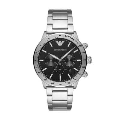 Shop Emporio Armani Sleek Silver Steel Chronograph Men's Watch