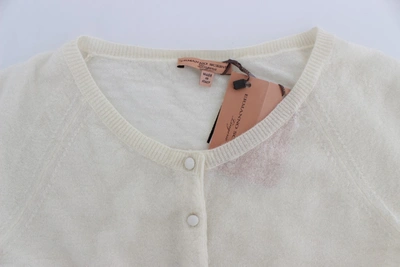 Shop Ermanno Scervino Elegant White Crop Cardigan Women's Sweater