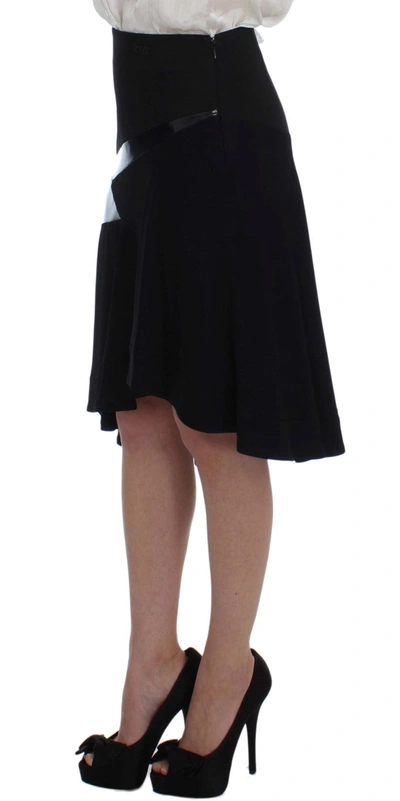 Shop Exte Elegant Two-piece Skirt Suit In Black &amp; Women's Blue