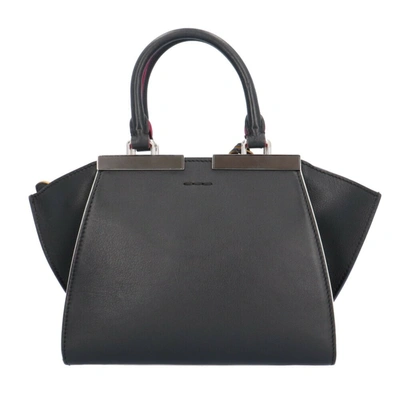 Shop Fendi 3jours Black Leather Shoulder Bag ()