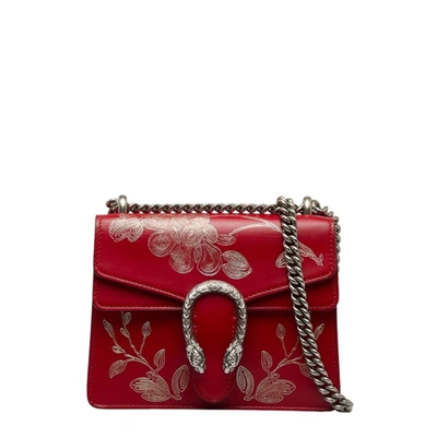 Shop Gucci Dionysus Red Leather Shopper Bag ()