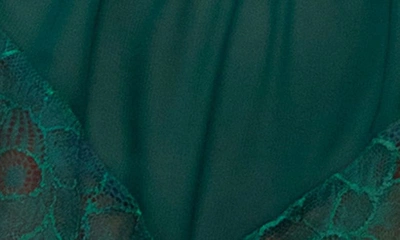 Seven 'til Midnight Seven ‘til Midnight Lace & Chiffon Teddy Romper In Green