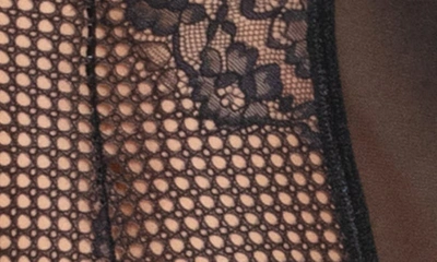 Seven 'til Midnight Seven ‘til Midnight Mesh Lace Basque & Thong Set In Black