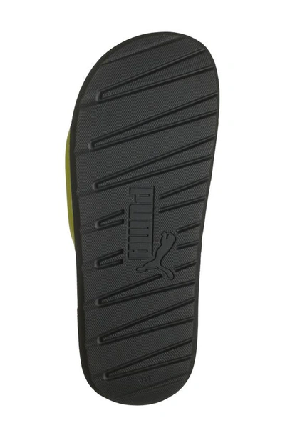 Shop Puma Cool Cat 2.0 Slide Sandal In Lime Sheen- Black