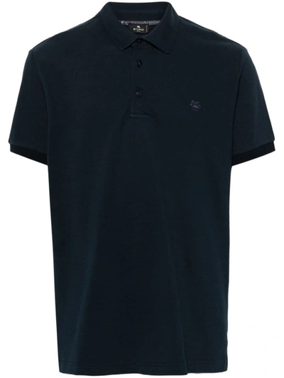 Shop Etro Polo Shirt With Logo In Blue