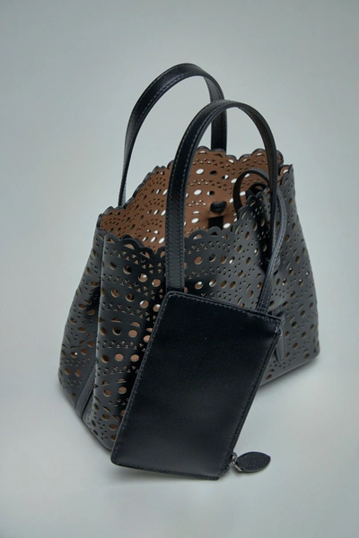 Alaïa Mina 20 Tote Bag In Vienne Perforated Leather
