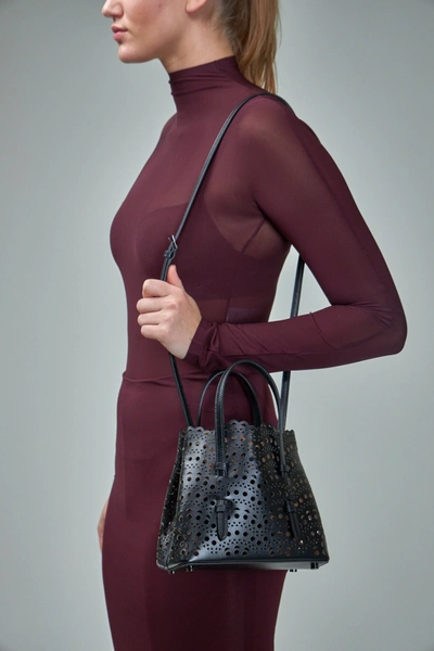 Alaïa Mina 20 Tote Bag In Vienne Perforated Leather