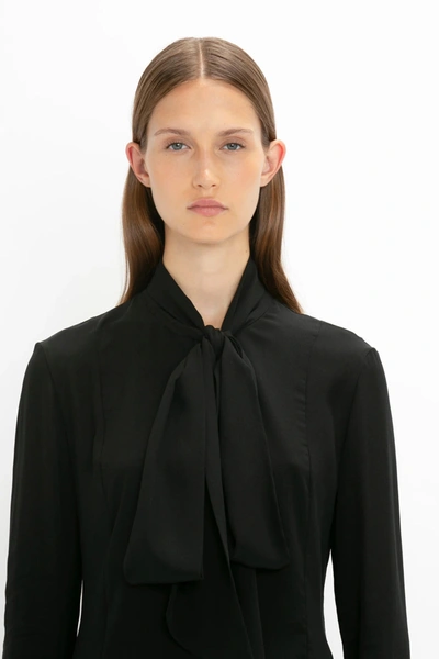 Shop Victoria Beckham Pleat Cuff Blouse In Black