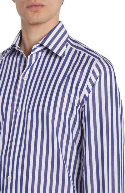 Shop Tom Ford Slim Fit Stripe Button-up Shirt In White/ Blue