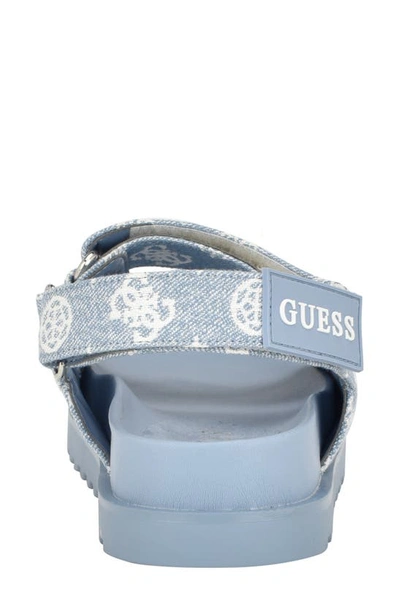 Shop Guess Gallai Slide Sandal In Dark Blue 400