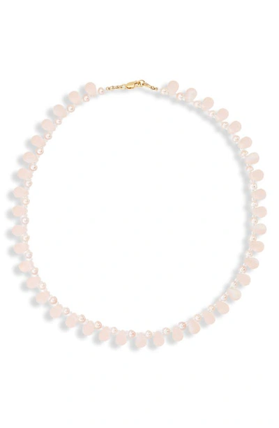 Shop Isshi Raindrop Necklace In Peche Pearl