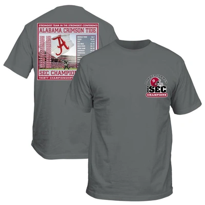 Shop Gildan Steel Alabama Crimson Tide 2023 Sec Football Conference Champions Schedule T-shirt