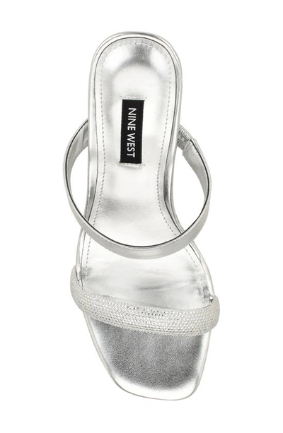 Shop Nine West Shimme Slide Sandal In Silver