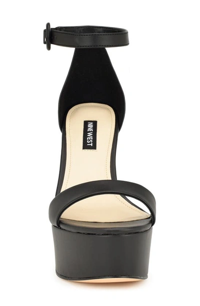 Shop Nine West Ivana Ankle Strap Platform Sandal In Black