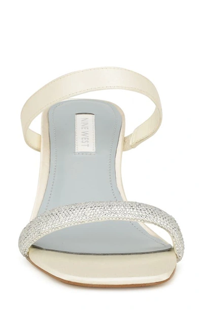 Shop Nine West Shimme Slide Sandal In Ivory