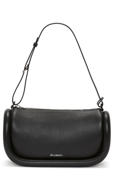 Shop Jw Anderson The Bumper Leather Shoulder Bag In Black