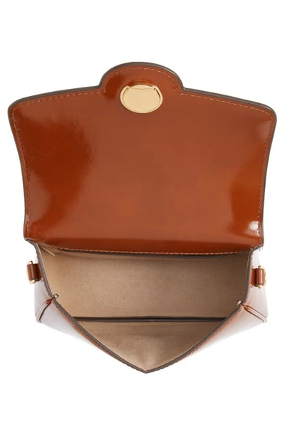 Shop Tory Burch Small Robinson Leather Top Handle Bag In Dark Sienna