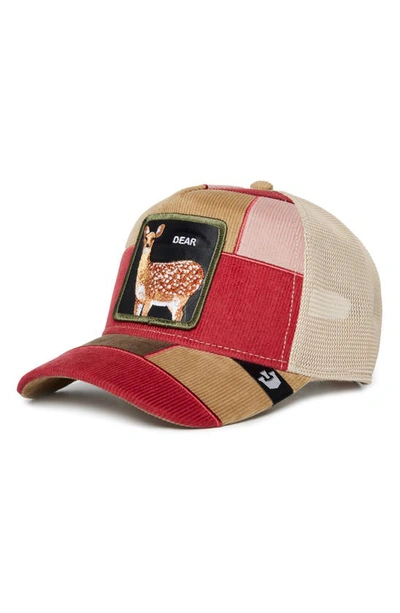 Shop Goorin Bros Letter Opener Deer Patch Colorblock Corduroy Trucker Hat In Tan