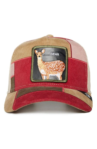 Shop Goorin Bros Letter Opener Deer Patch Colorblock Corduroy Trucker Hat In Tan