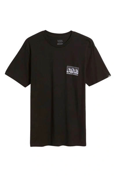 Shop Vans Grid Cotton Graphic T-shirt In Black