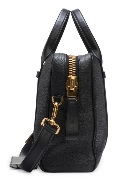 Shop Tom Ford Buckley Leather Duffle Bag In Black