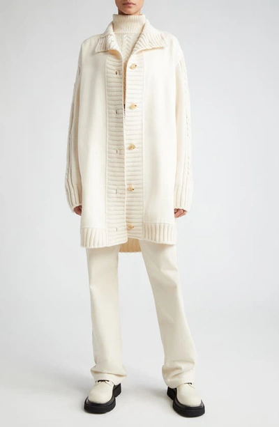 Shop Max Mara Alcazar Wool & Cashmere Cardigan In Ivory
