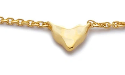 Monica Vinader Heart Station Necklace In 18k Gold Vermeil