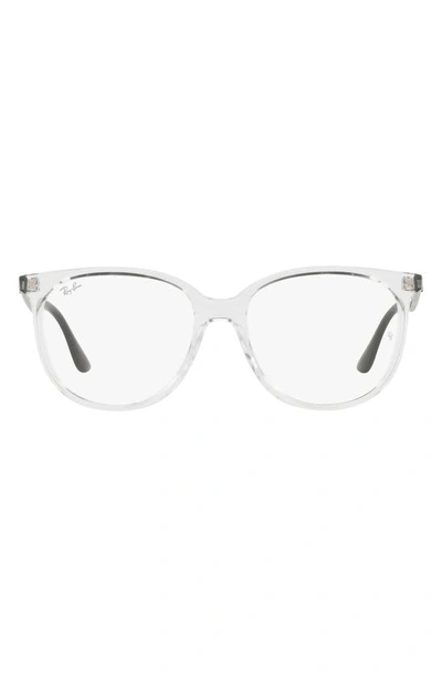 Shop Ray Ban 54mm Square Optical Glasses In Transparent