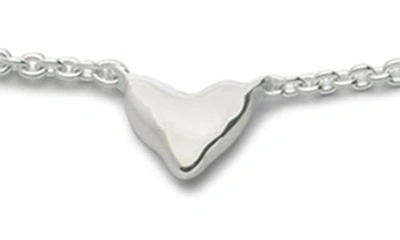 Shop Monica Vinader Heart Station Necklace In Sterling Silver