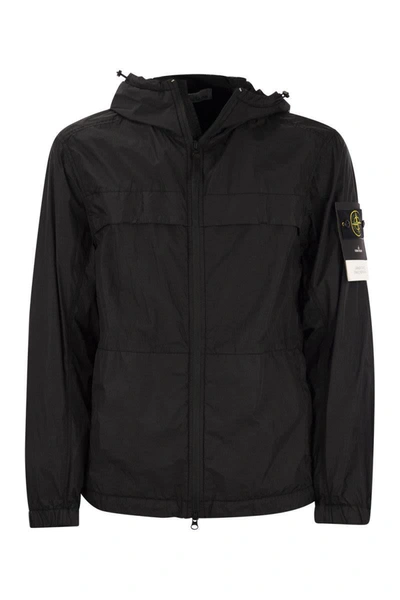 Shop Stone Island Lightweight Hooded Jacket In Black